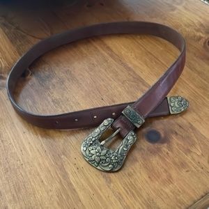 Brighton Brown Leather Western Belt